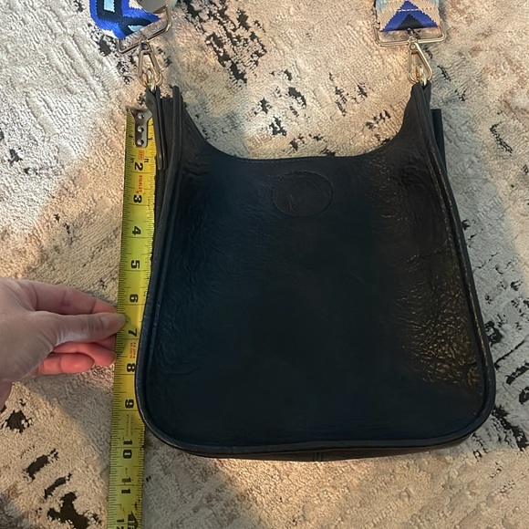 Ah•dorned navy mini messenger bag with Blue Patterned Strap - Picture 7 of 10